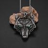 Vintage Celtic Style Red Eyes Wolf Head Pendant Necklace For Men Women Hip Hop Punk Copper Color Box Neck Chain Jewelry Gifts