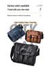 Business Casual Men's Large Capacity Wear-Resistant PU Splash-Proof Messenger Shoulder Bag