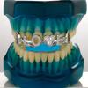 Hip Hop Fashion Silver Teeth Letter Love Full Diamond Zircon Braces Rap Accessories