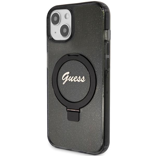 Guess Guhmp13Mhrsgsk Iphone 13 / 14 / 15 6.1 Czarny/Black Hardcase Ring Stand Script Glitter Magsafe