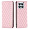 BINFEN COLOR BF Style-16 For Honor X8b 4G Case Stand Magnetic PU Leather Rhombus Grid Phone Cover