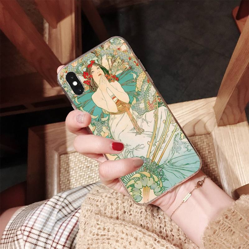 MaiYaCa Art Poster Alphonse Mucha Painted Phone Case for iPhone 11 12 13 Mini Pro XS MAX 8 7 6 6S Plus X 5S SE 2020 XR Case