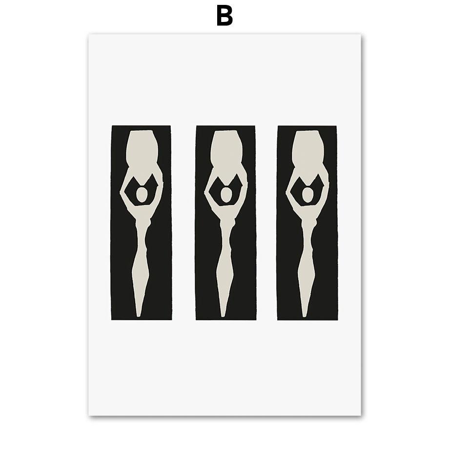 Abstract Picasso Flower Plant Stripe Girl Wall Art Prints Canvas Painting Nordic Poster Geometry Wall Pictures Living Room Decor