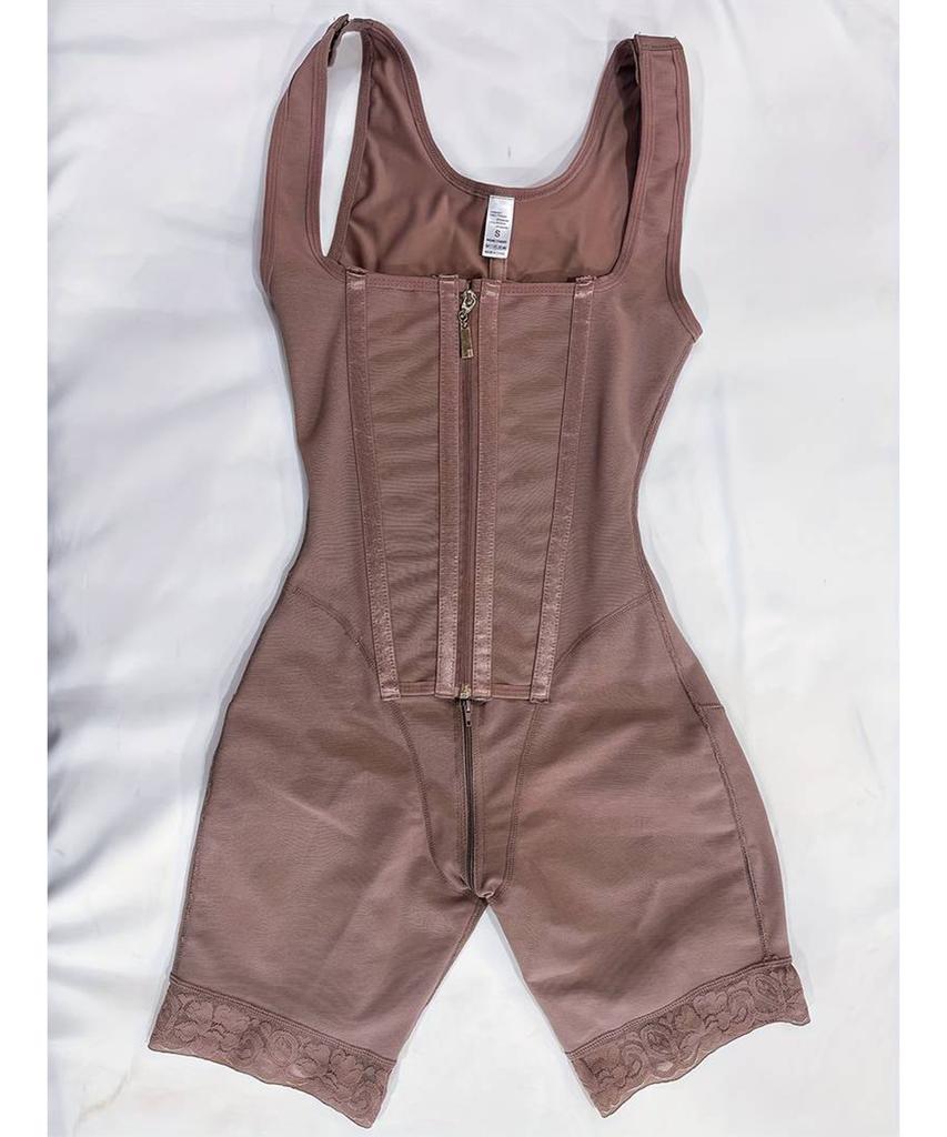 Women's Plus Size High Waist Tummy Control Body Shaper Fajas Colombianas BBL Shapewear Compression Bodysuit With Hooks and Zipper