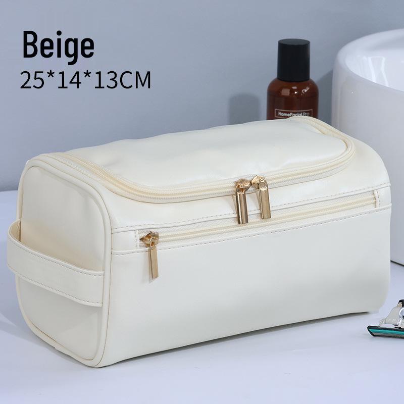 Men's Large Waterproof PU Toiletry Bag - Travel Cosmetic Organizer