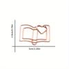 10pcs Fantastical Cartoon Paper Clip Bookmark - Rose Gold Curve Design, Suitable for Learning, Exams, and Books