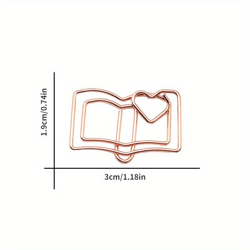 10pcs Fantastical Cartoon Paper Clip Bookmark - Rose Gold Curve Design, Suitable for Learning, Exams, and Books