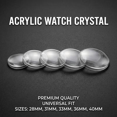 High Domed Acrylic Watch Mirror Crystal Clear Transparent Acrylic Pot Cover 28-40mm Watch Accessories Mechanical Watches