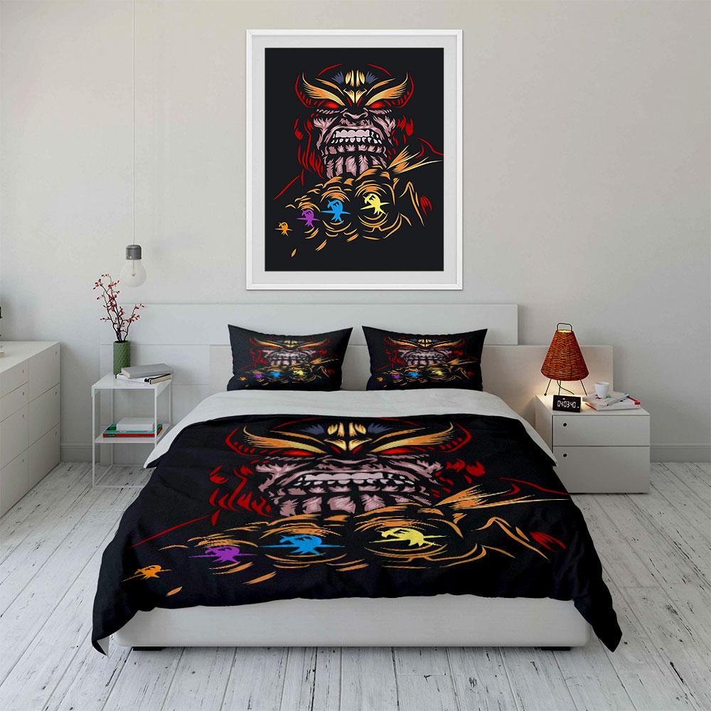 Stylized face with gauntlet. Bedding sets Duvet cover sets Duvet covers Pillowcases(1 * Duvet Cover 2 * Pillowcases without duvet insert)