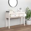 VidaXL Table console Blanc 100x35x75 cm Bois massif de pin 814615