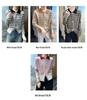 Women's Striped Cashmere Knit Cardigan with Polo Collar - Long Sleeve, Loose Fit, Warm Sweater Coat