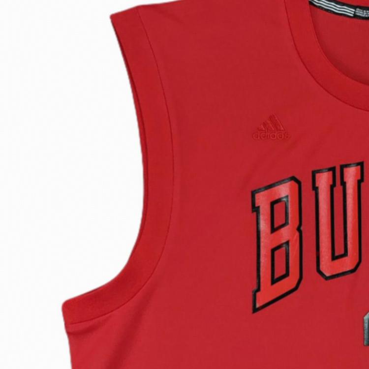 adidas X Colaboración NBA Chicago Bulls Derrick Rose REP Estampado Moda Cómodo Suave Amigable con la Piel Camiseta de Baloncesto para Hombre Rojo BSQ1062