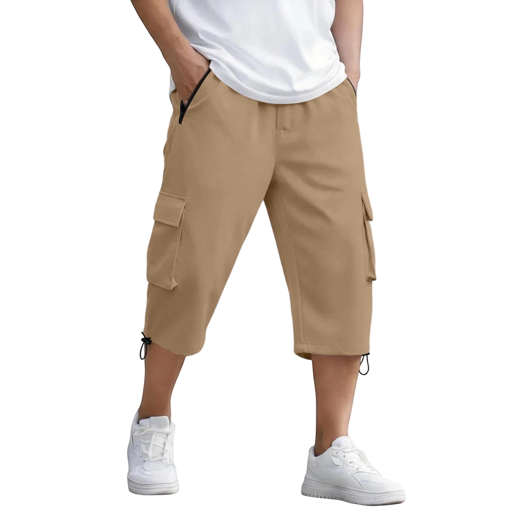 Мужские рабочие укороченные брюки, Свободные прямые брюки M