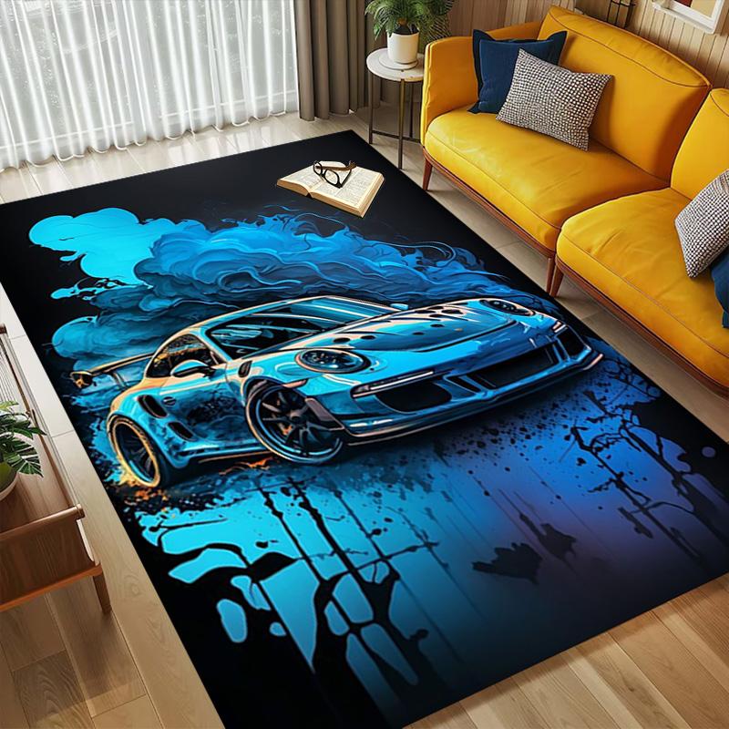 Blue Car Living Room Nonslip Area Rug Soft Carpet For Bedroom Game Playroom Sofa Office Home Decor Doormat Christmas Gift C9301648