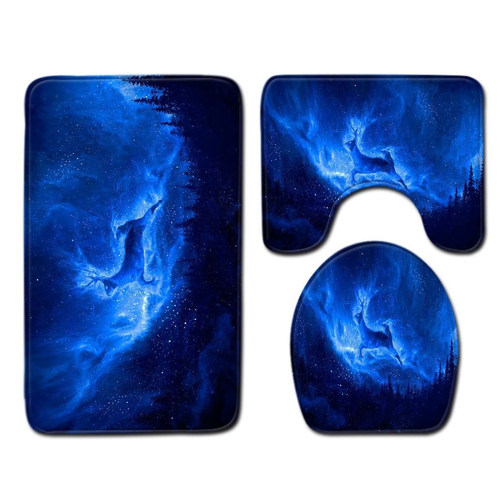 

Christmas Bathroom Floor Mat Toilet Three-Piece Set 45cmx75cm