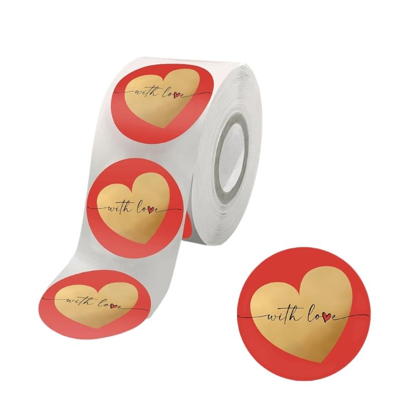 

500Counts Valentines Day Heart Sticker Self Adhesive Labels Valentines Wrapping Sticker for Envelope Cards Package 1
