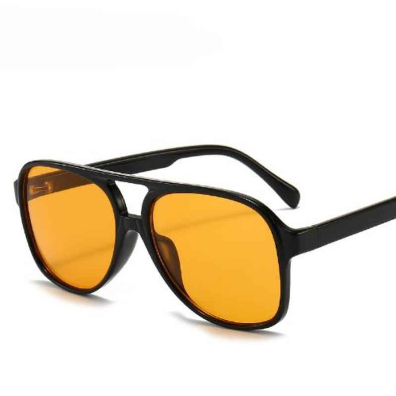 Aviator zonnebril met dubbele brug voor dames en heren, casual, modieus, anti-verblinding, ideaal voor autorijden, strand en reizen.