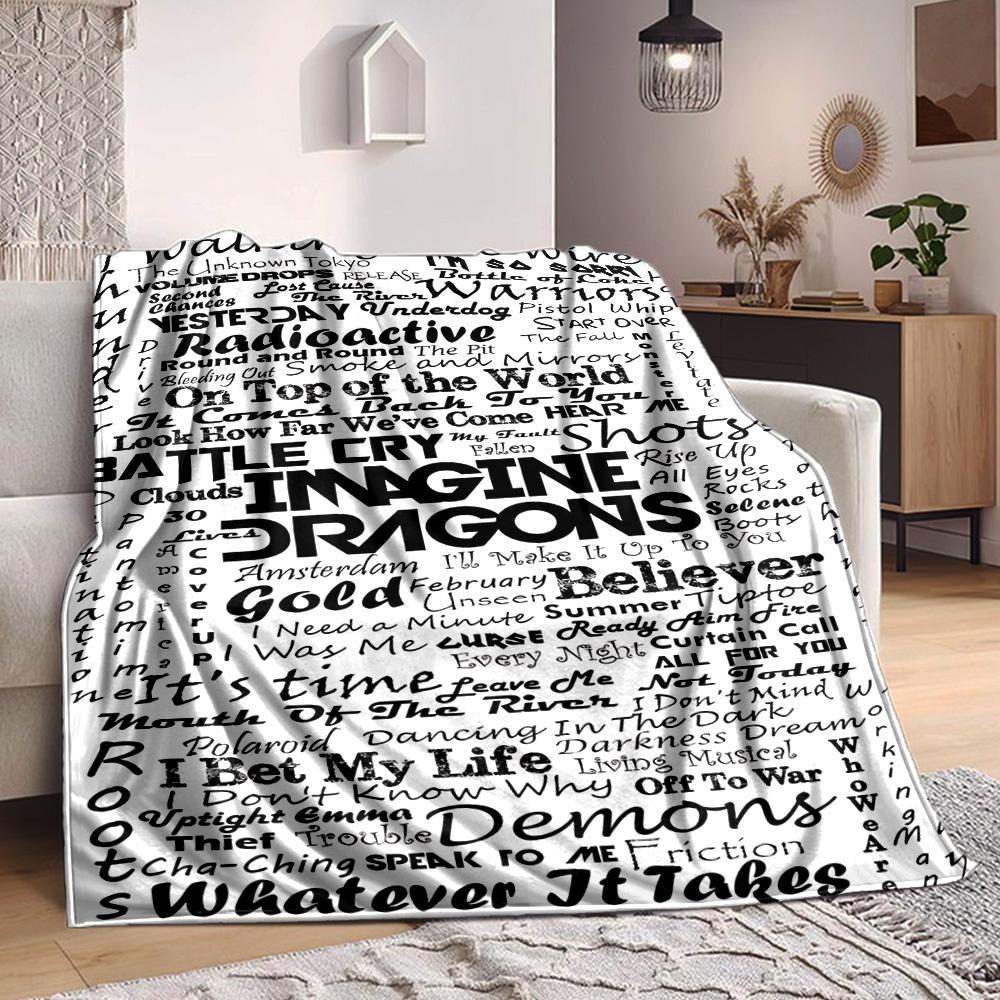 1PC Imagine Dragons Blanket Soft Warm All Season Throw for Sofa, Bed, Car, Office Vibrant Colorful Design, Durable & Cozy Gift