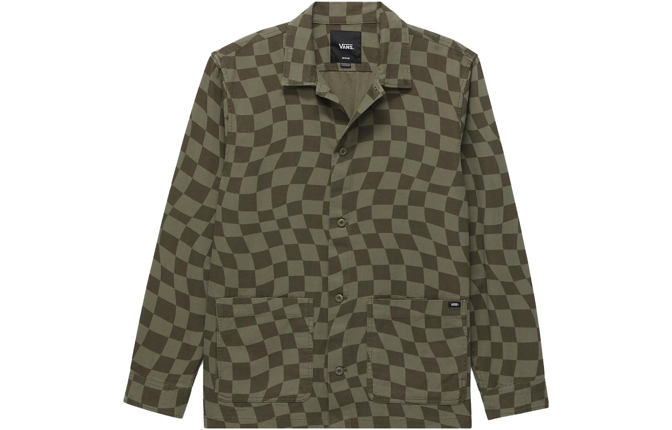 Vans Shirts Men s Army Green Lapel Moderate Other VN0008GZ-KCZ XS