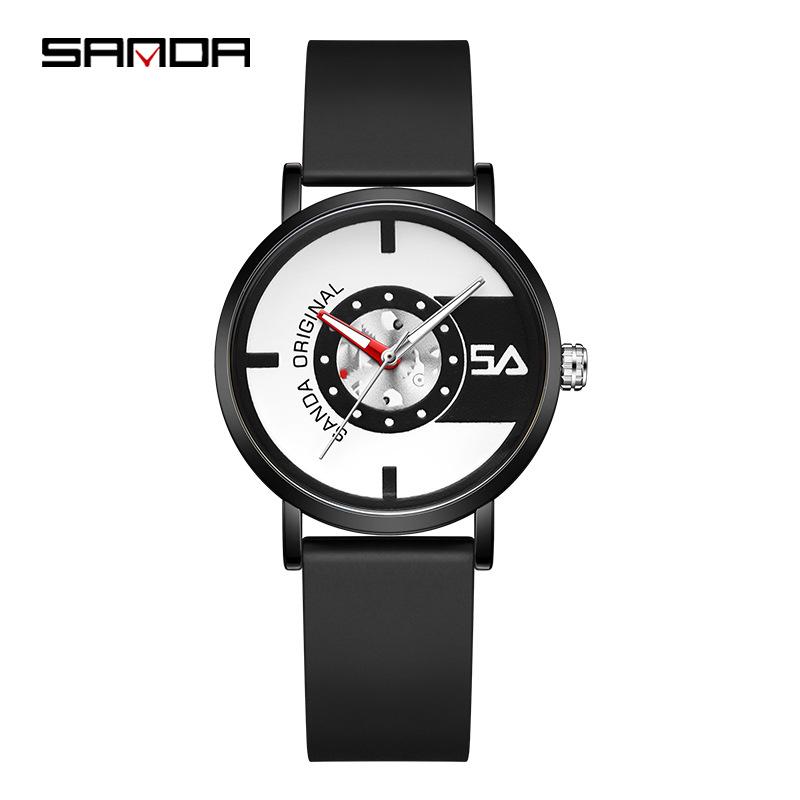 Sanda Nylon Strap Quartz Watch - Simple, Thin, Creative Dial, Waterproof, for Students and Sports