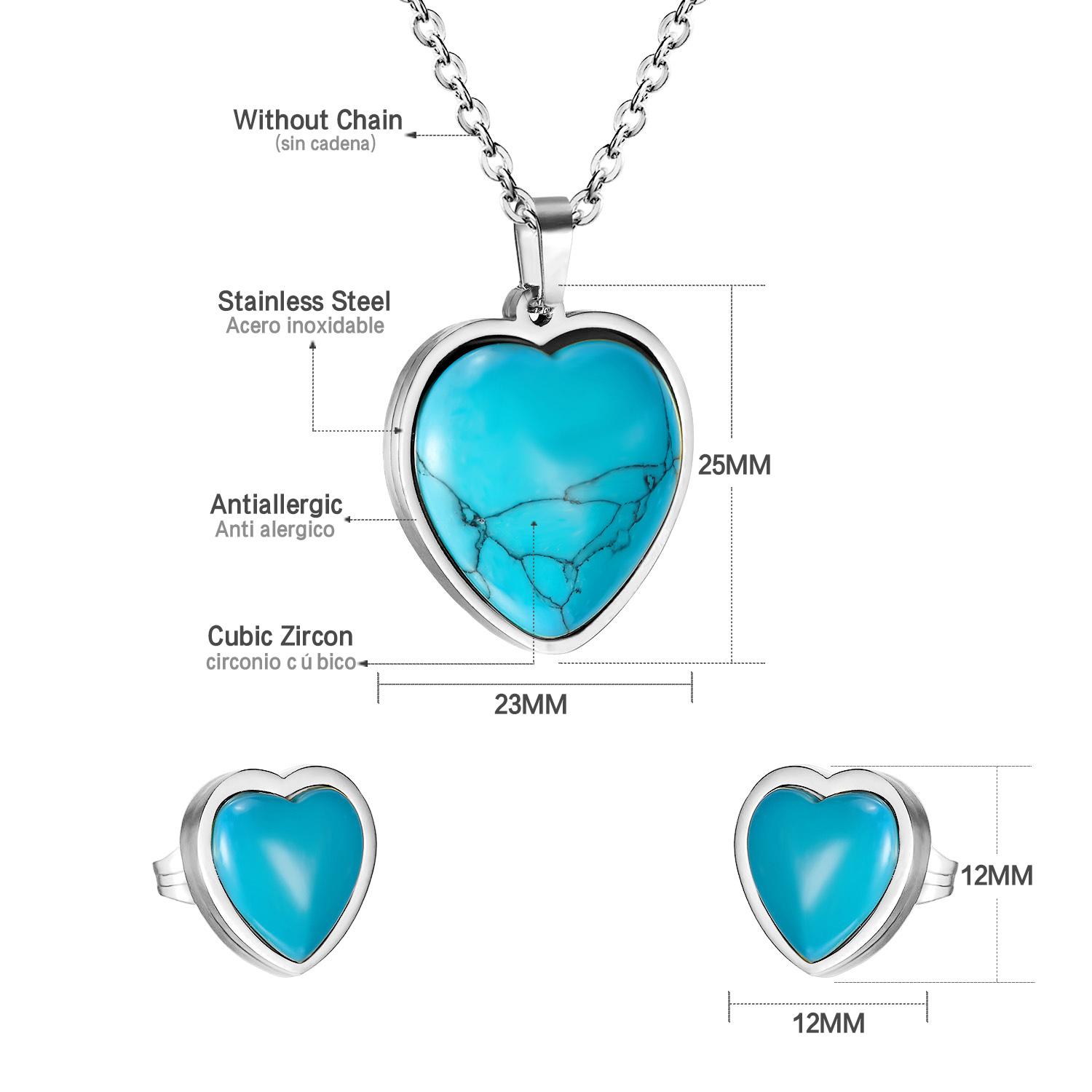 

Комплекты из нержавеющей стали с цирконами Квадрат Сердце Круглый Подвеска Ожерелье Для женщин Золотистый медный цвет Серьги-пусеты 2021 Трендовые