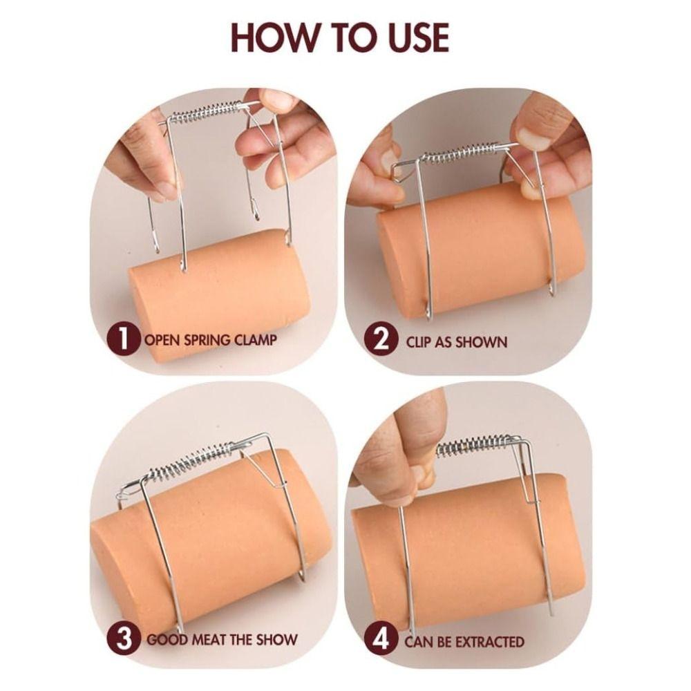 10 Pieces Heavy Duty Stainless Steel Leafy Vegetable Clamp Rust-proof Rotisserie Clip  Baking