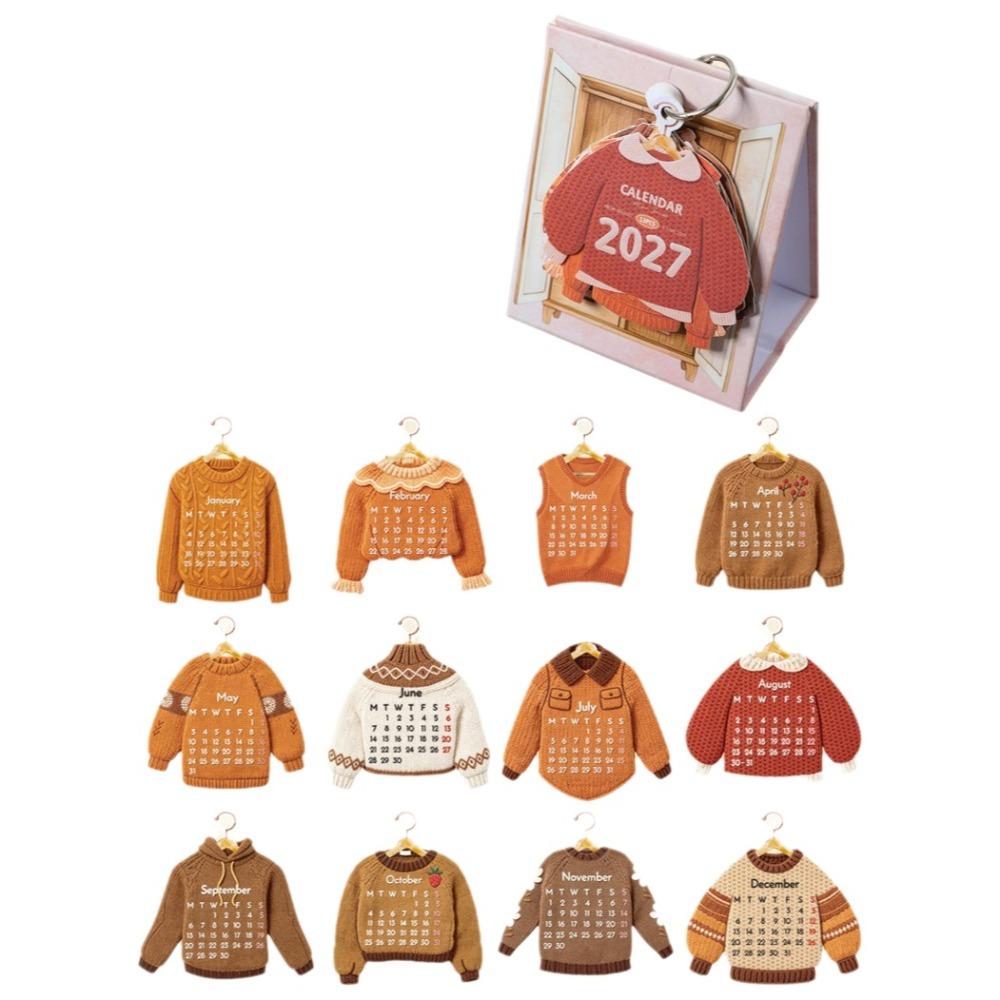 Clothing Shaped 2027 Desktop Calendar Mini Time Manegement Organizers School Office Supplies