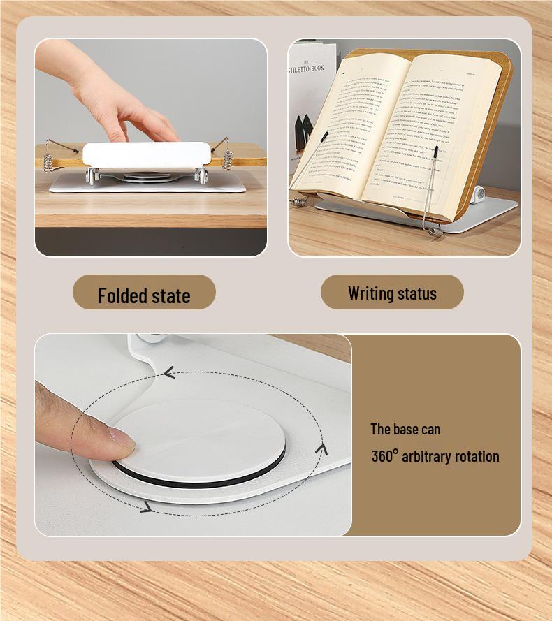 Rotatable Solid Wood Bookstand for Children & Adults.