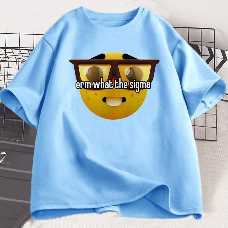 Erm Co ten Sigma Ironic Tričko Weirdcore Nerd Tričko Bavlna Krátký Rukáv Grafické Tričko Dámské Ležérní Kulatý Výstřih Streetwear Trička