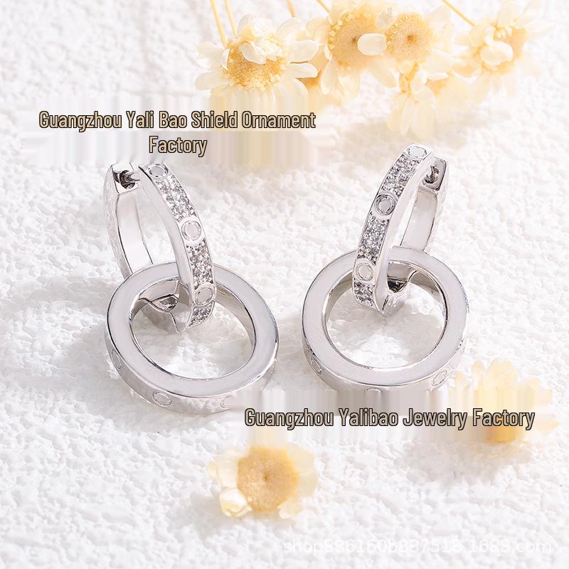 

Seiko LOVE Series Starry Double Ring Detachable Earrings – European and American Style.