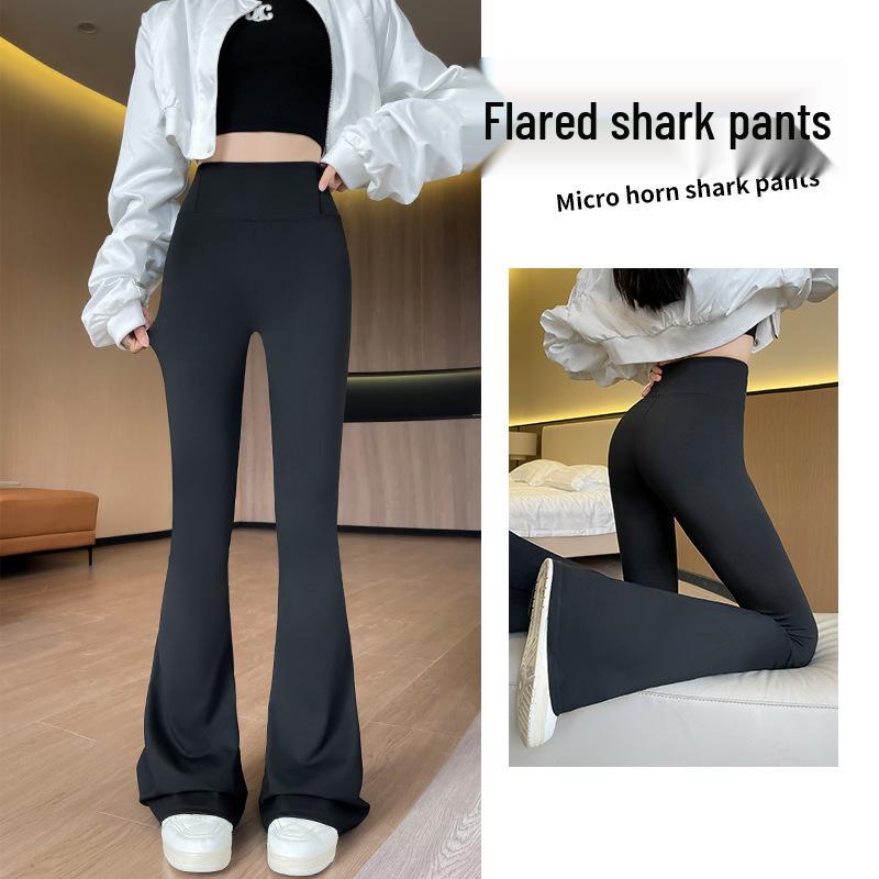 High-Waisted Tummy Control Velvet Flare Pants for Women - Autumn/Winter Fitness & Yoga Style