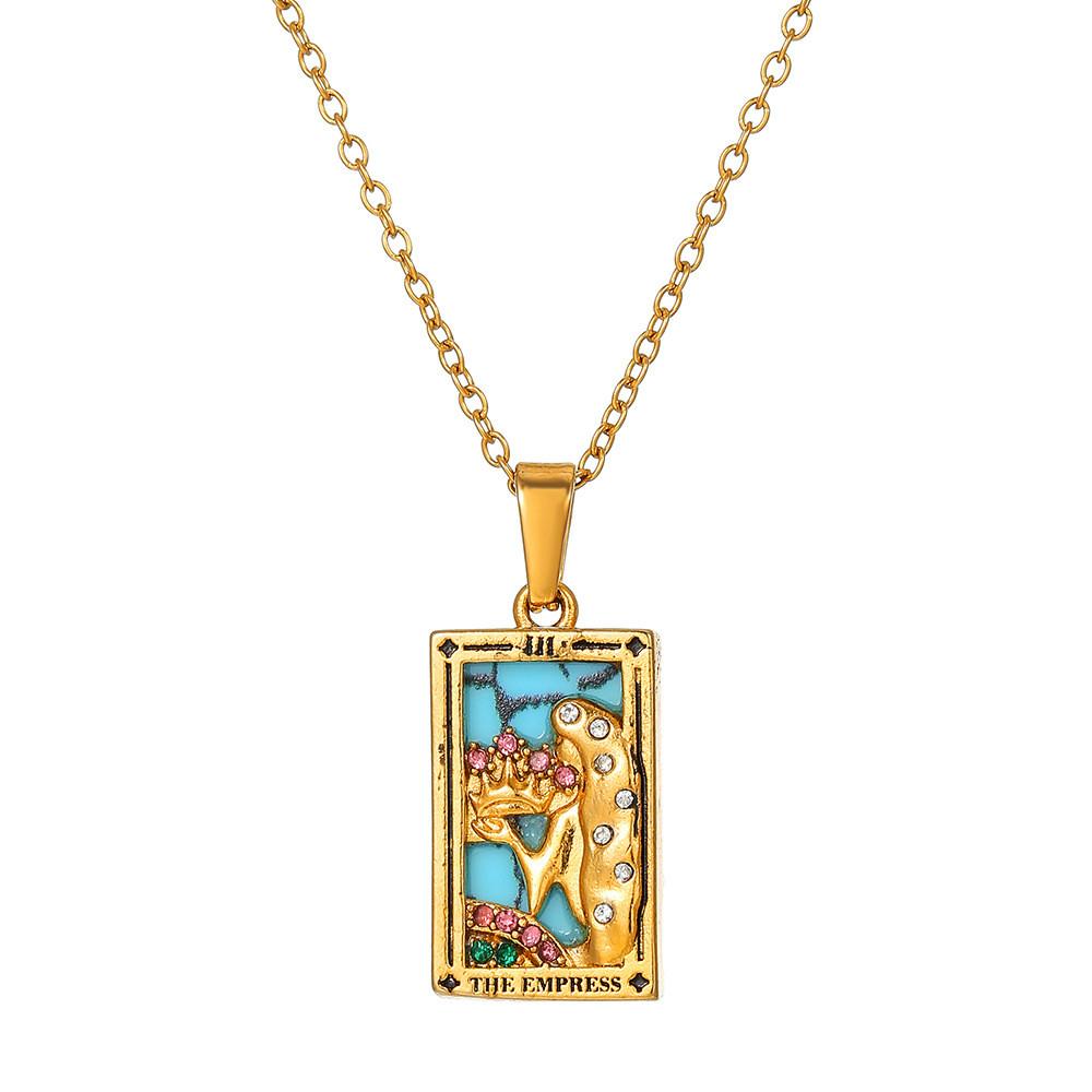 Vintage Stainless Steel Geometric Necklace With Cross Element And Multilayer Chain For Unisex