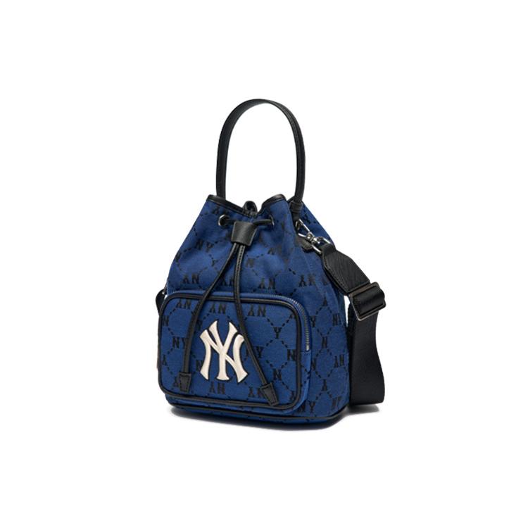 New MLB Monogram Collection Polyester Bucket Bag, Handbag, Crossbody Bag Regular Unisex Blue 3ABMS011N-50BLD