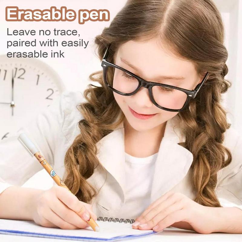 6 Piece  Cute Erasable Pen Capybara Gel Pen Office Gift School Supplies Stationery With Eraser, Fade-Resistant Funny Pen