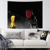 VIKAMA Intricate Dark Star Tapestry Pennywise Blood Eyed SplitFace Secret Room Haunted House Gaming Party Decoration