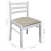 VidaXL 4x Hévéa Massif Chaise De Salle À Manger Blanc Meuble Mobilier Cuisine 242031