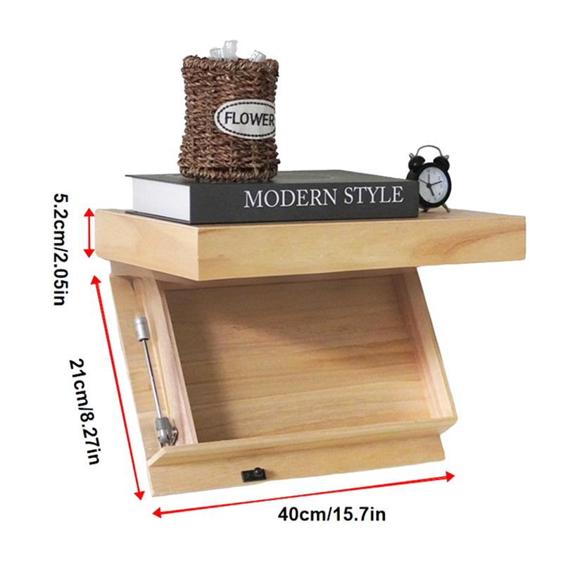 Magic Flap Wall Shelf With Hidden Secret Compartment Concealed Floating Shelf Wall-Mounted Storage Rack Hidden Compartment
