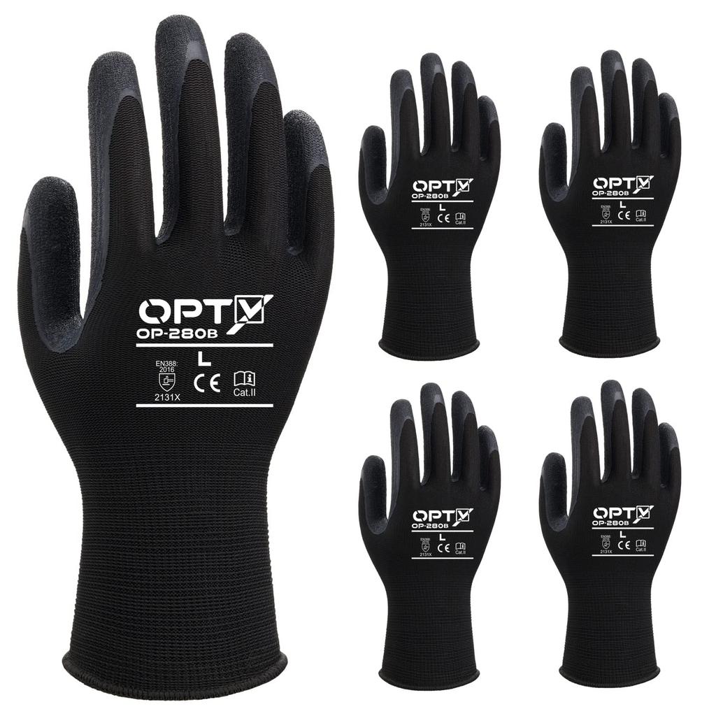 Weed OPTY Work Natural for Civil and Transportation with for Light DIY and Natural 5 Pairs Per Pack OP-280B Gloves, Rubber, Medium, Engineering,