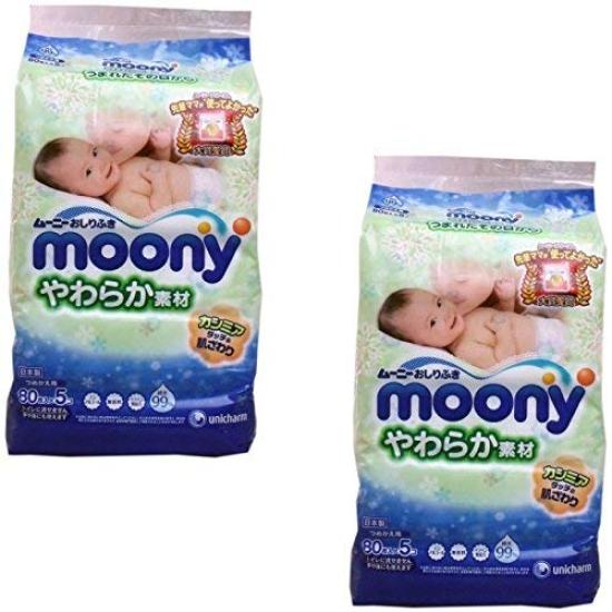 

Moony Wet Soft Pure 400 салфеток Салфетки x [Оптовая покупка] Салфетки, Материал, 99% вода, Сменные, (80 5) [x 2]