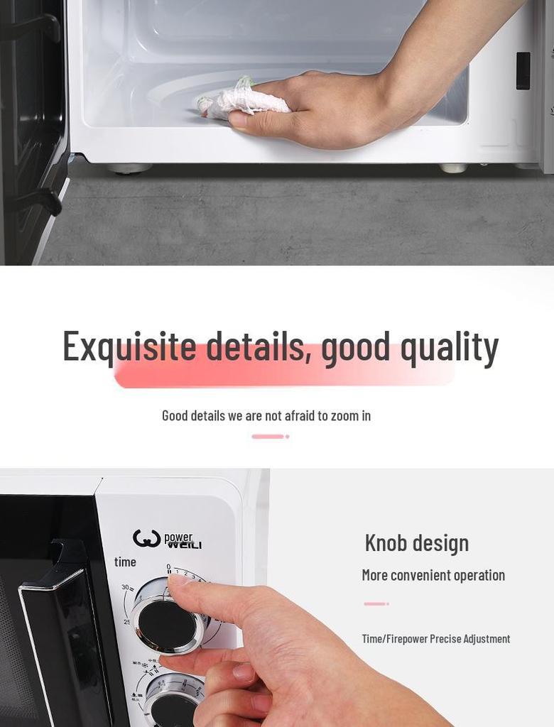 Power 20L 20MX68-L Multifunctional Mini Microwave Oven with Mechanical Knob