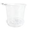 Breathable Plant Pots for Rootlets Clear Plastic Orchid Pot with Saucer, Drainage Holes, Ventilated Flower Rose, Phalaenopsis, Seedings Containers