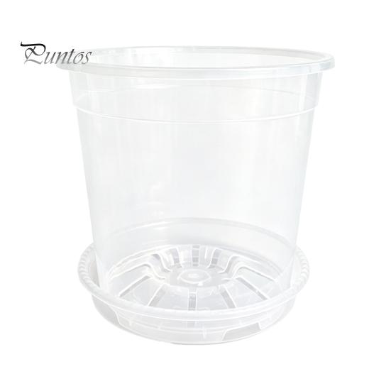 Breathable Plant Pots for Rootlets Clear Plastic Orchid Pot with Saucer, Drainage Holes, Ventilated Flower Rose, Phalaenopsis, Seedings Containers