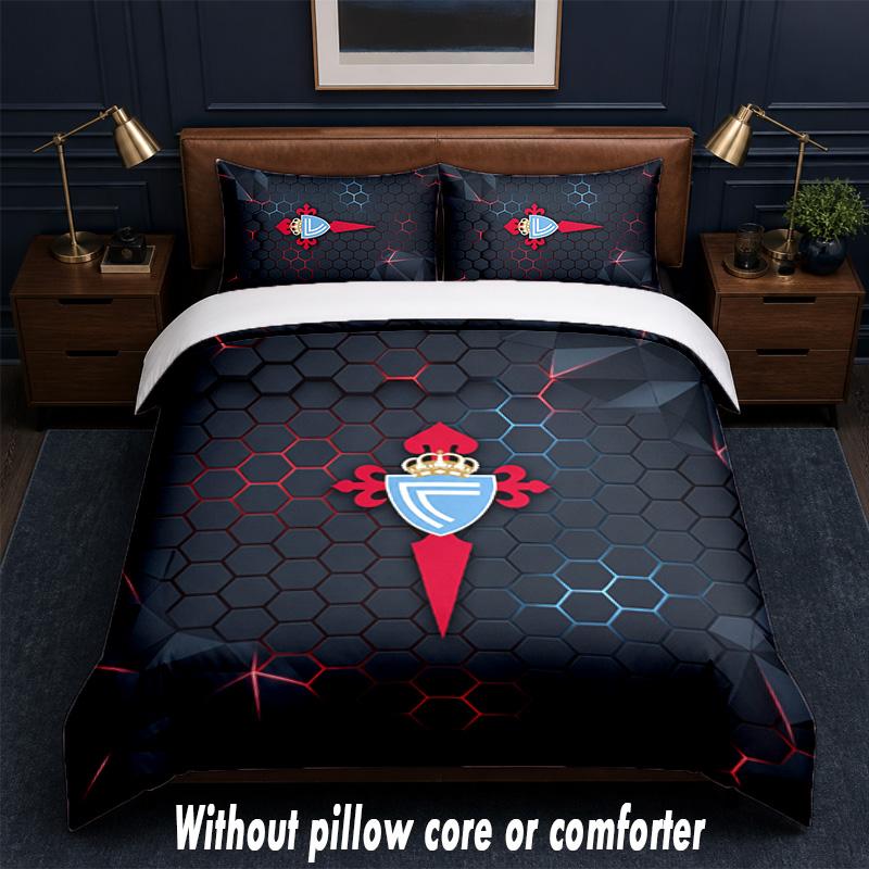 Celta Vigo FC Design Bed Bedding Set 1 Duvet Cover + 2 Pillowcases Soft Breathable Household Bed Linens