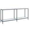 VidaXL Console Table White 180x35x75.5 Cm Tempered Glass