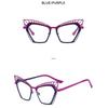 Women's Glasses, Fashionable Large-frame Metal Cat Eye Hollow Glasses.