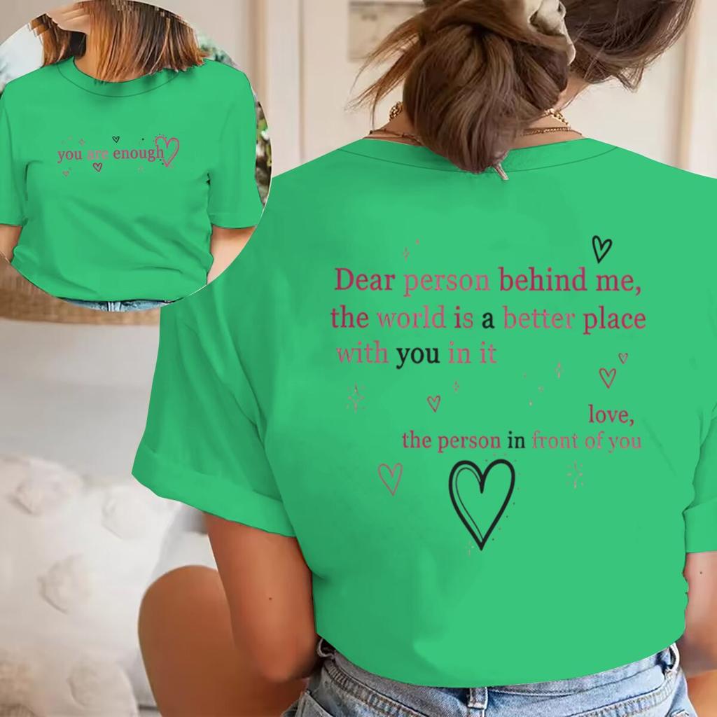 Bible Verses Tshirts Unisex Unisex Dear Person Behind Me You Are Enough Positive Affirmation Tees Christianity Jesus Tshirts Gift
