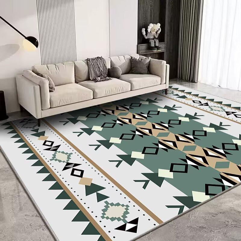 Morocco Ethnic Grey Large Carpets for Living Room Easy Clean Room Decoration Antiskid Rug Bedside Bedroom Entrance Floor Mats