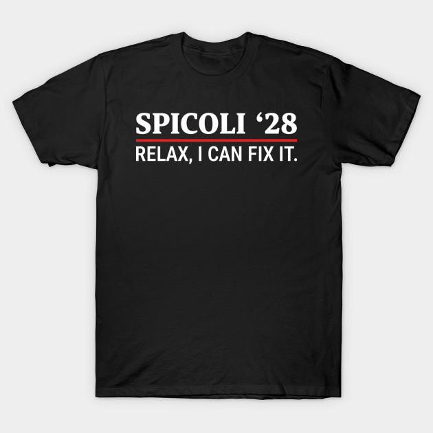 Men Black Print T-shirt Spicoli 2028 - Relax, I Can Fix It No-Cut Transfer Paper Print Cotton Tshirt 4XL чёрный