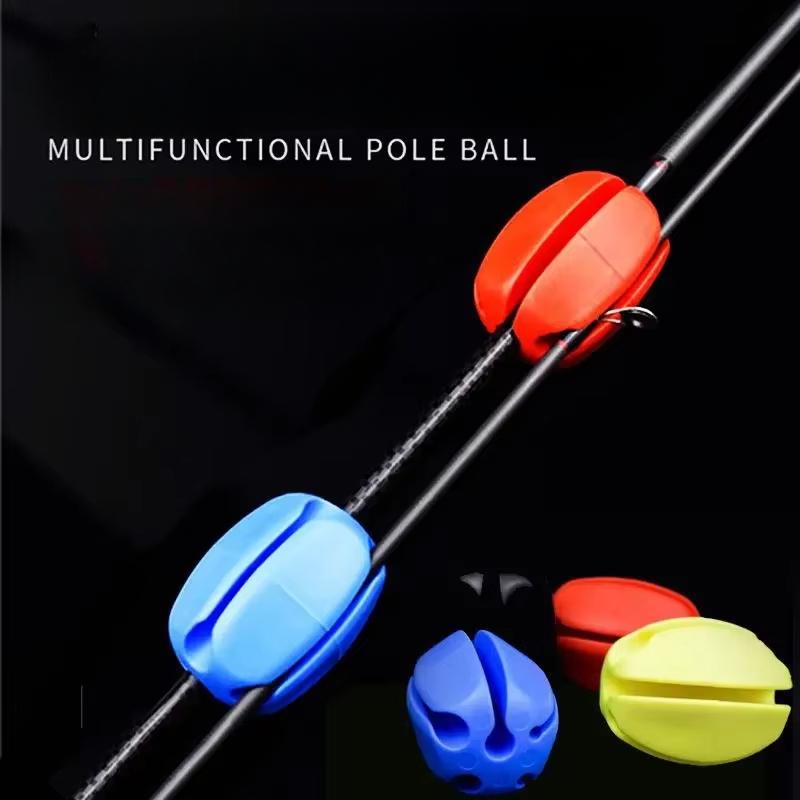 2pcs Fishing Rod Fixed Ball Rods Stopper Mini Protection Anti-Collision Balls Retractor Holder Fishing Ball Stopper Silicone Tackle
