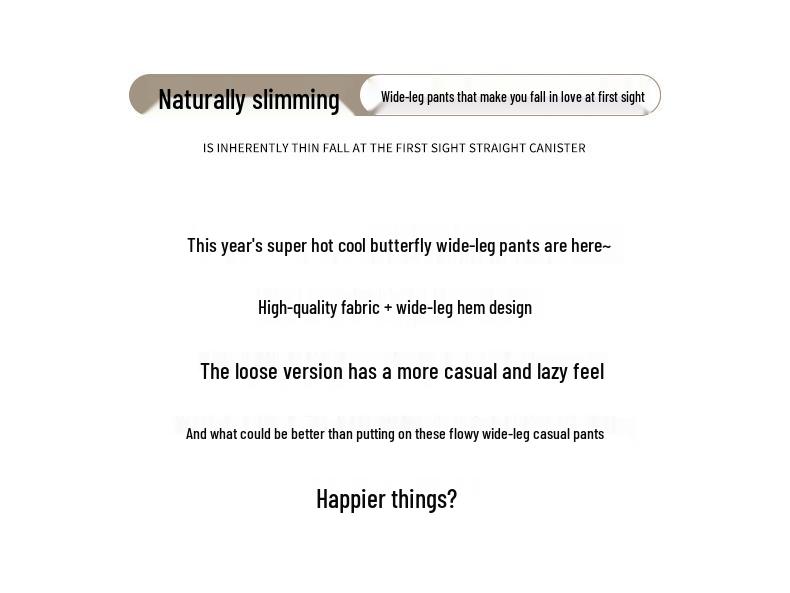 Sommerhose für kleine Frauen mit hohem Bund und weitem Bein, mit Innenfutter und Schmetterlingsrissen - Lässiger und bodenlanger Stil